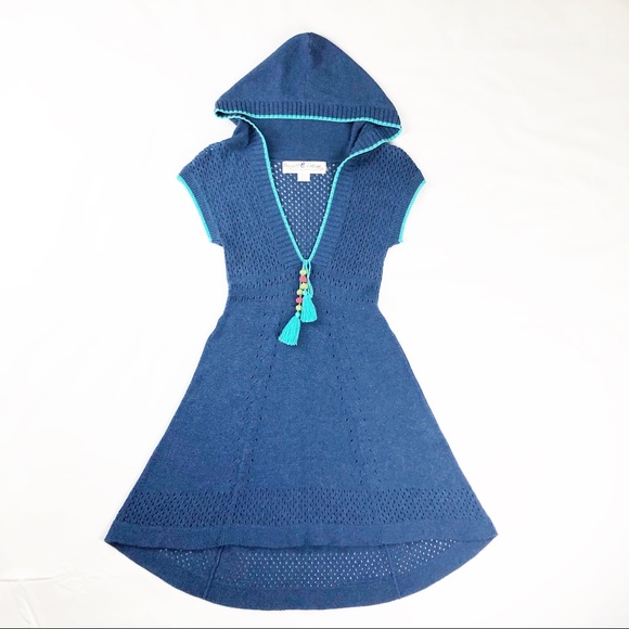 PROJECT E VINTAGE Boho Knit Dress with Hood - Picture 1 of 6